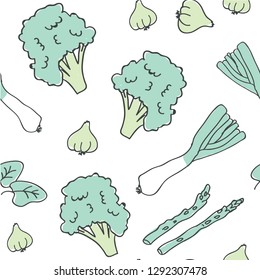 Ketogenic food vector seamless pattern. Healthy keto food doodles - fats, proteins and carbs on vector pattern. Seamless pattern with low carbs keto diet food objects. Keto seamless pattern - Vector