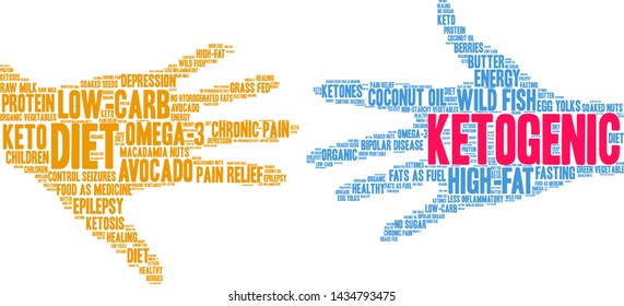 Ketogenic word cloud on a white background.