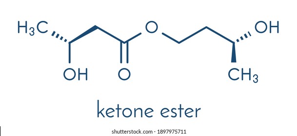 Ketone Ester Molecule. Present In Drinks To Induce Ketosis. Skeletal Formula.