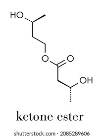 Ketone Ester Molecule. Present In Drinks To Induce Ketosis. Skeletal Formula.