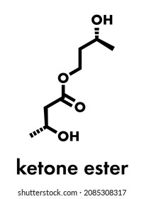 Ketone Ester Molecule. Present In Drinks To Induce Ketosis. Skeletal Formula.