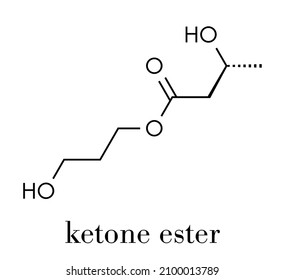 Ketone ester molecule. Present in drinks to induce ketosis. Skeletal formula.