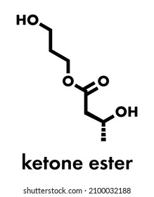 Ketone Ester Molecule. Present In Drinks To Induce Ketosis. Skeletal Formula.