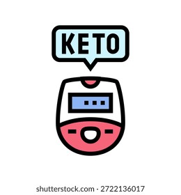 Icono de color del dispositivo del medidor de cetona. Vector del dispositivo del medidor de cetona. Ilustración aislada del símbolo