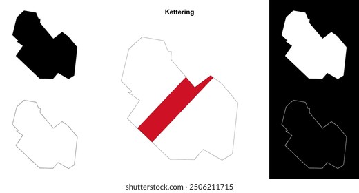 Kettering blank outline map set