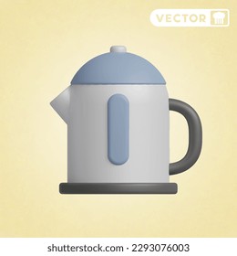 conjunto de iconos vectoriales 3D de kettle, en un fondo de crema