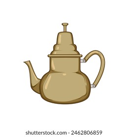 kettle arabic tea pot cartoon. turkish saudi, food kuwait, oman mug kettle arabic tea pot sign. isolated symbol vector illustration