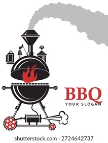 Wasserkocher Grill mit Flamme einzeln auf weißem Hintergrund