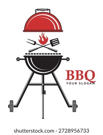 Wasserkocher Grill mit Flamme einzeln auf weißem Hintergrund