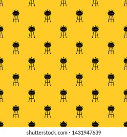 Kettle barbecue pattern seamless vector repeat geometric yellow for any design