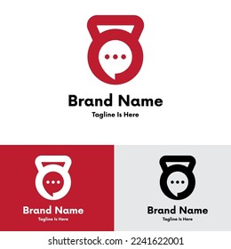 
Kettle bell chat logo design
