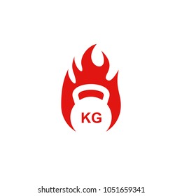 Kettle Bell Fire Logo Icon Design