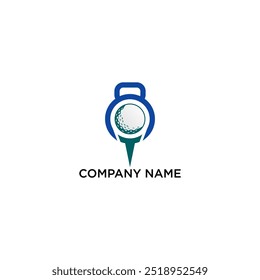 kettle bell and golf ball for fitness and golf logo