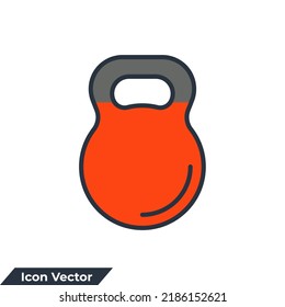 kettle bell icon logo vector illustration. Measuring symbol template for graphic and web design collection