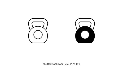 kettle bell icon with white background vector stock illustration
