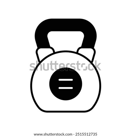 kettle bell icon with white background vector stock illustration