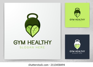 timbre de hervidor y logo de hoja Diseña la inspiración Aislada en fondo blanco