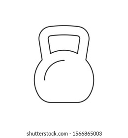 Kettle bell line icon on white background
