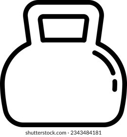 Kettle Bell Line Icon - Single Icon, Vector