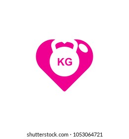 Kettle Bell Love Logo Icon Design