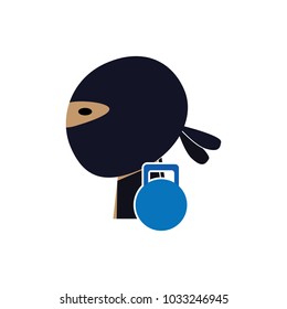 Kettle Bell Ninja Logo Icon Design