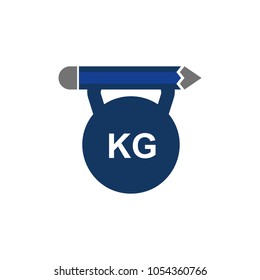 Kettle Bell Pencil Logo Icon Design