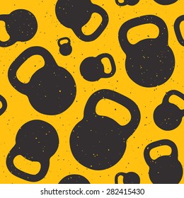 Kettle bell seamless vector pattern