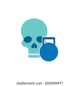Kettle Bell Skull Logo Icon Design
