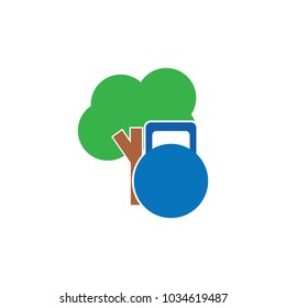 Kettle Bell Tree Logo Icon Design