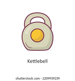 Ilustración de diseño de iconos de contorno con el vector de campana de Kettle. Símbolo de entrenamiento en fondo blanco Archivo EPS 10