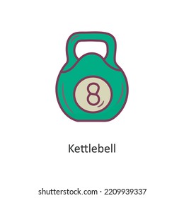 Kettle bell Vector Filled outline Icon Design illustration. Workout Symbol on White background EPS 10 File