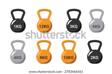 kettle bell vector isolated on white background