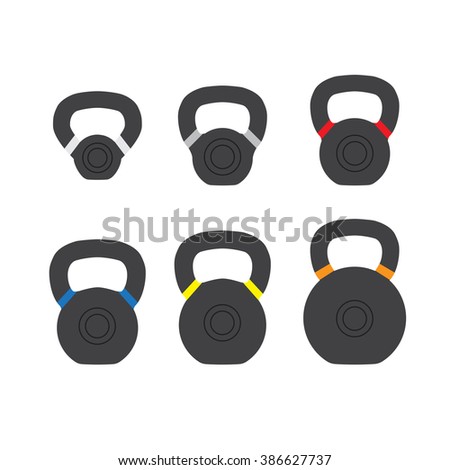 kettle bells in different weights and sizes