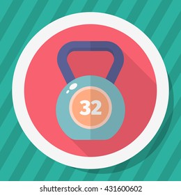 Kettle bells flat  icon with long shadow,eps10