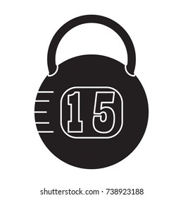Kettle bells icon flat black