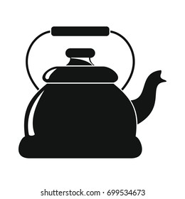 Kettle in black simple silhouette style icons vector illustration for design and web isolated on white background. kettle vector object for labels and logo