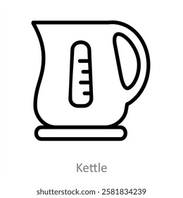Kettle and boil icon concept