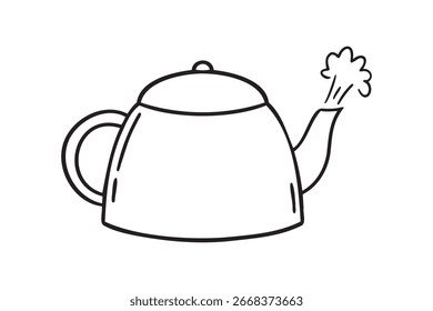 Wasserkocher Symbol Doodle handgezeichnet. Das Symbol für die Umrisslinie eines Cliparts. Vektorgrafik