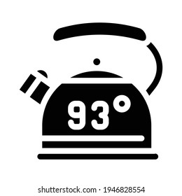 kettle for boiling water glyph icon vector. kettle for boiling water sign. isolated contour symbol black illustration