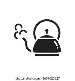 Kettle boils icon, filled vector sign. Symbol, logo illustration. Kettle boils symbol. Flat Vector illustration - Vector