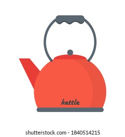 Kettle boils icon in a flat style. Household appliances. Flat illustration of vector kettle. tea isolated on white background. Drinks sign symbol. 