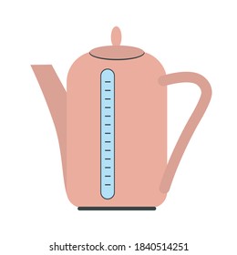 Kettle boils icon in a flat style. Household appliances. Flat illustration of vector kettle. tea isolated on white background. Drinks sign symbol. 