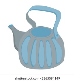 Kettle boils icon in a flat style. The concept boils head the newcomer. vector illustration in cartoon style