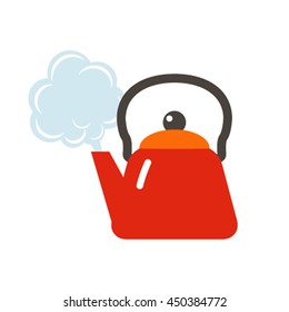 Kettle boils icon in a flat style. The concept boils head the newcomer. vector illustration in cartoon style