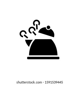 kettle boils icon, teapot symbol for web and mobile phone in black flat design on white background