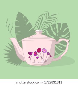Hervidor para preparar té. ilustración de material vectorial eps10.