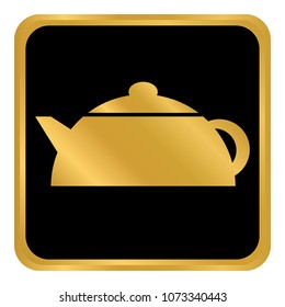 Kettle button on white background. Vector illustration.