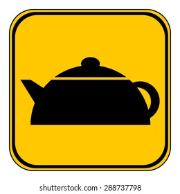 Kettle button on white background. Vector illustration.