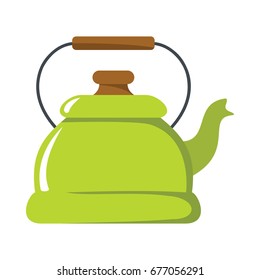 Kettle cartoon icon. Kitchen tools, cookware and kitchenware vector illustration