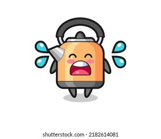 kettle cartoon illustration with crying gesture , cute style design for t shirt, sticker, logo element